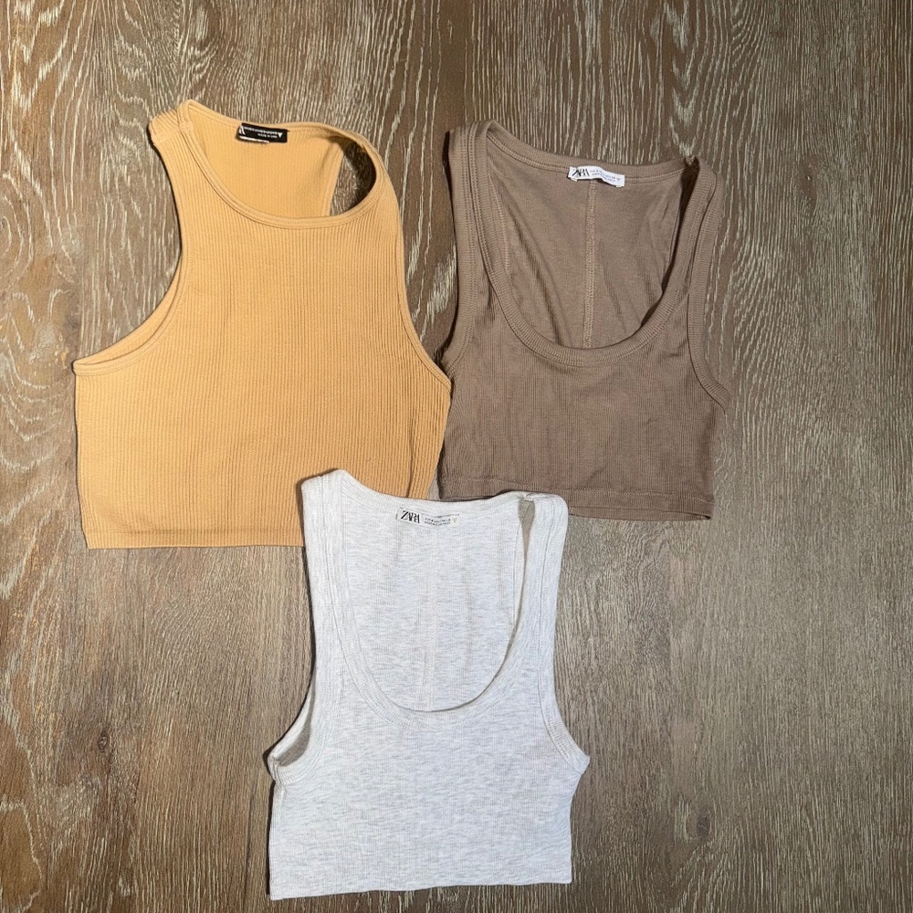 Brandy Melville, Zara,American Eagle,  Zara Tank Top BUNDLE  (6) Size S and XS - Picture 2 of 5